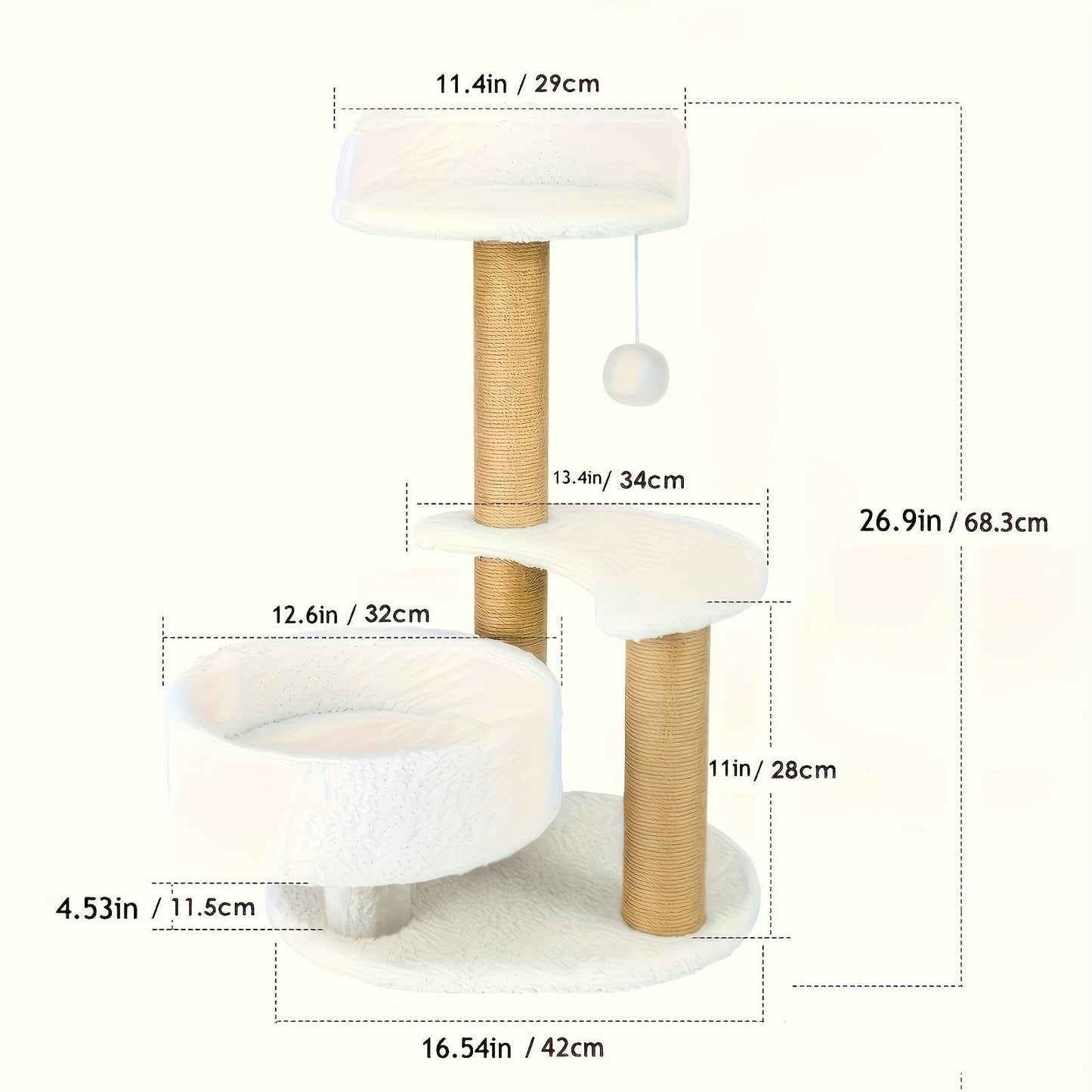 Multi-Layer Cat Tree Indoor Cat Furniture With Scratching Posts And