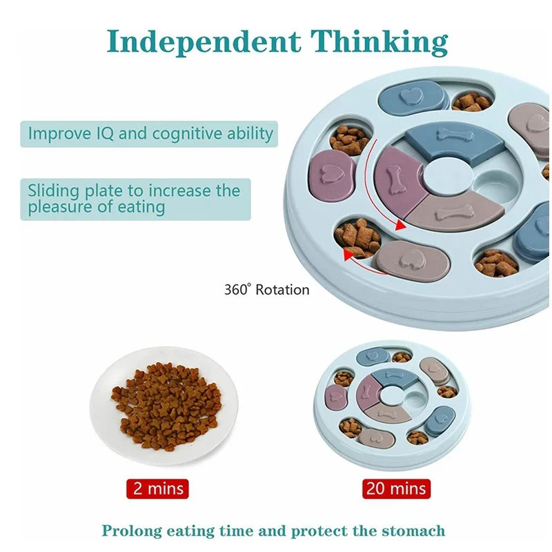 Interactive Slow Feeder, Educational Puzzle Bowl for Dogs