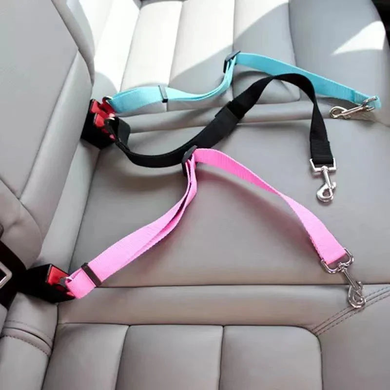 Adjustable Pet Car Seat Belt – Secure Harness Clip for Dogs & Cats During Travel