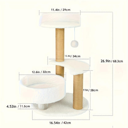 Multi-Layer Cat Tree Indoor Cat Furniture With Scratching Posts And