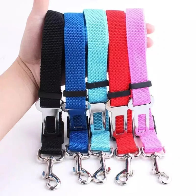 Adjustable Pet Car Seat Belt – Secure Harness Clip for Dogs & Cats During Travel