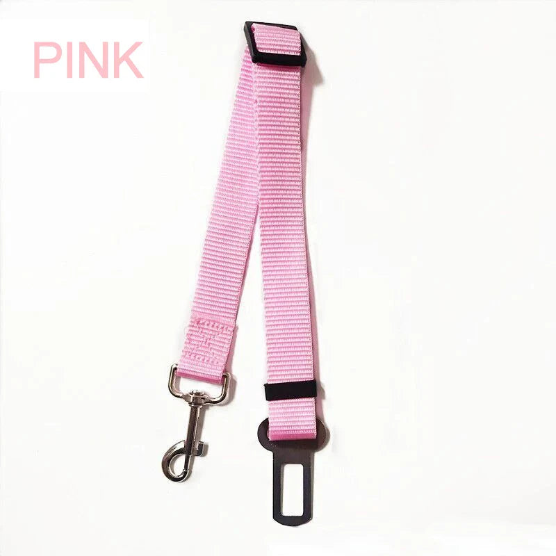 Adjustable Pet Car Seat Belt – Secure Harness Clip for Dogs & Cats During Travel