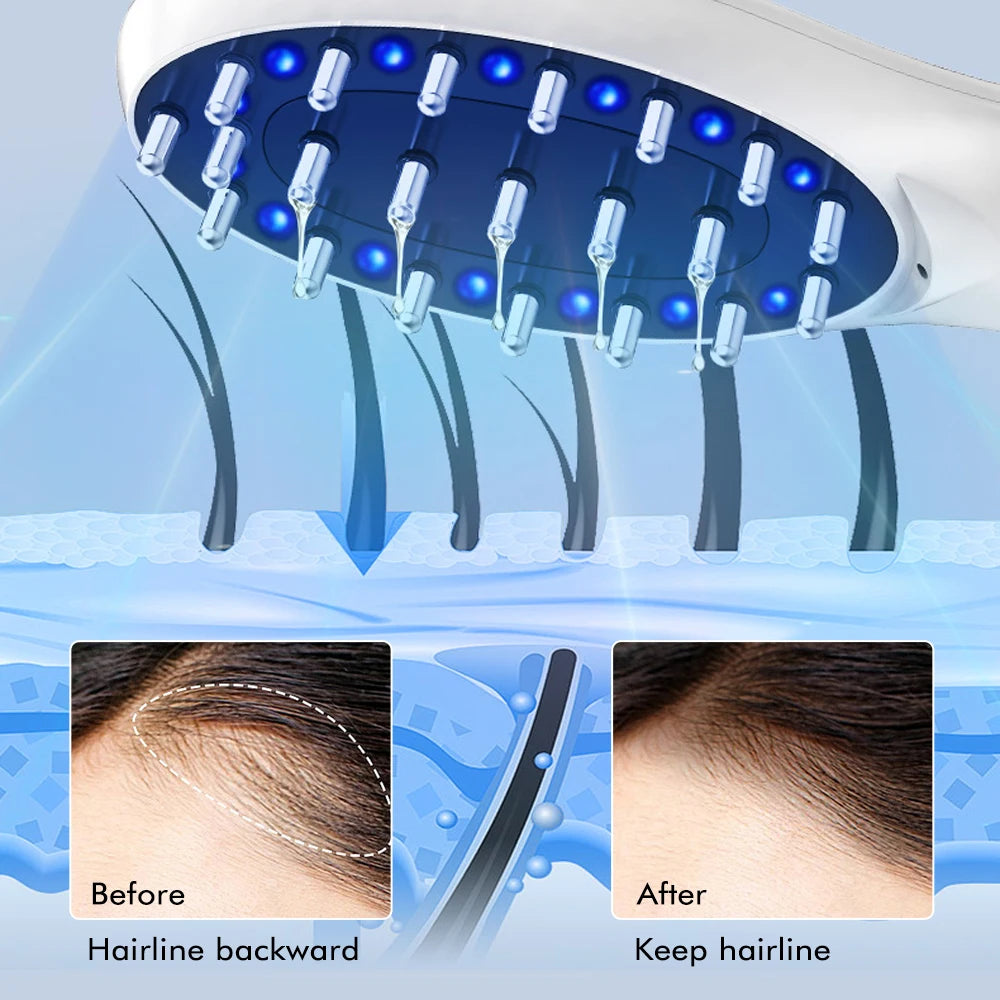 Electric Infrared Massage Comb Hair Growth  5V Electric Vibration Head