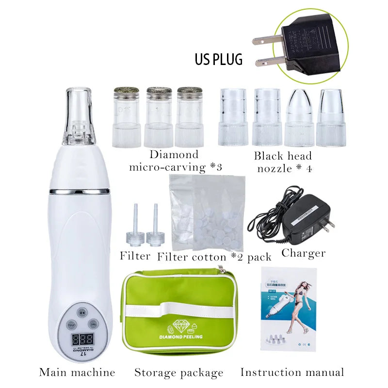 Micro Acne Remover Vacuum Massage Acne Removal Facial Smoothing Cleansing Skincare Drinding Diamond Pen  home beauty equipment