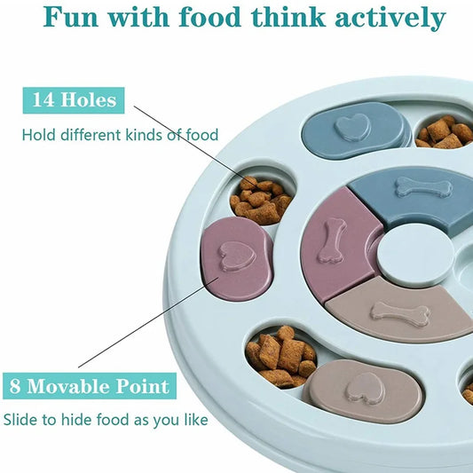 Interactive Slow Feeder, Educational Puzzle Bowl for Dogs