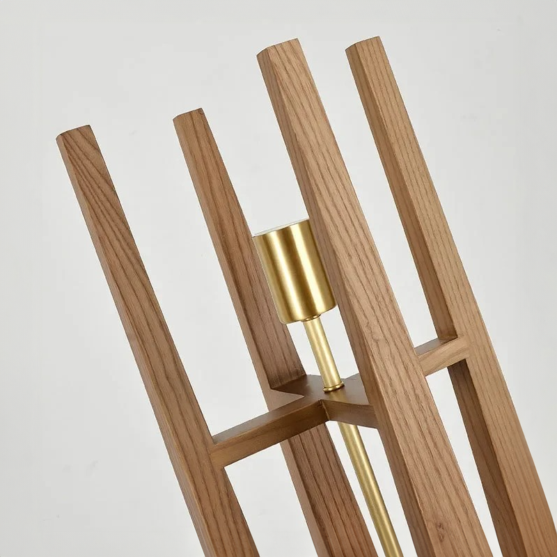Japanese Style Wooden Floor Lamp – Modern LED Home Lighting