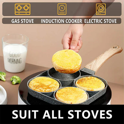 2/4-Hole Frying Pot Pan Thick Non-stick