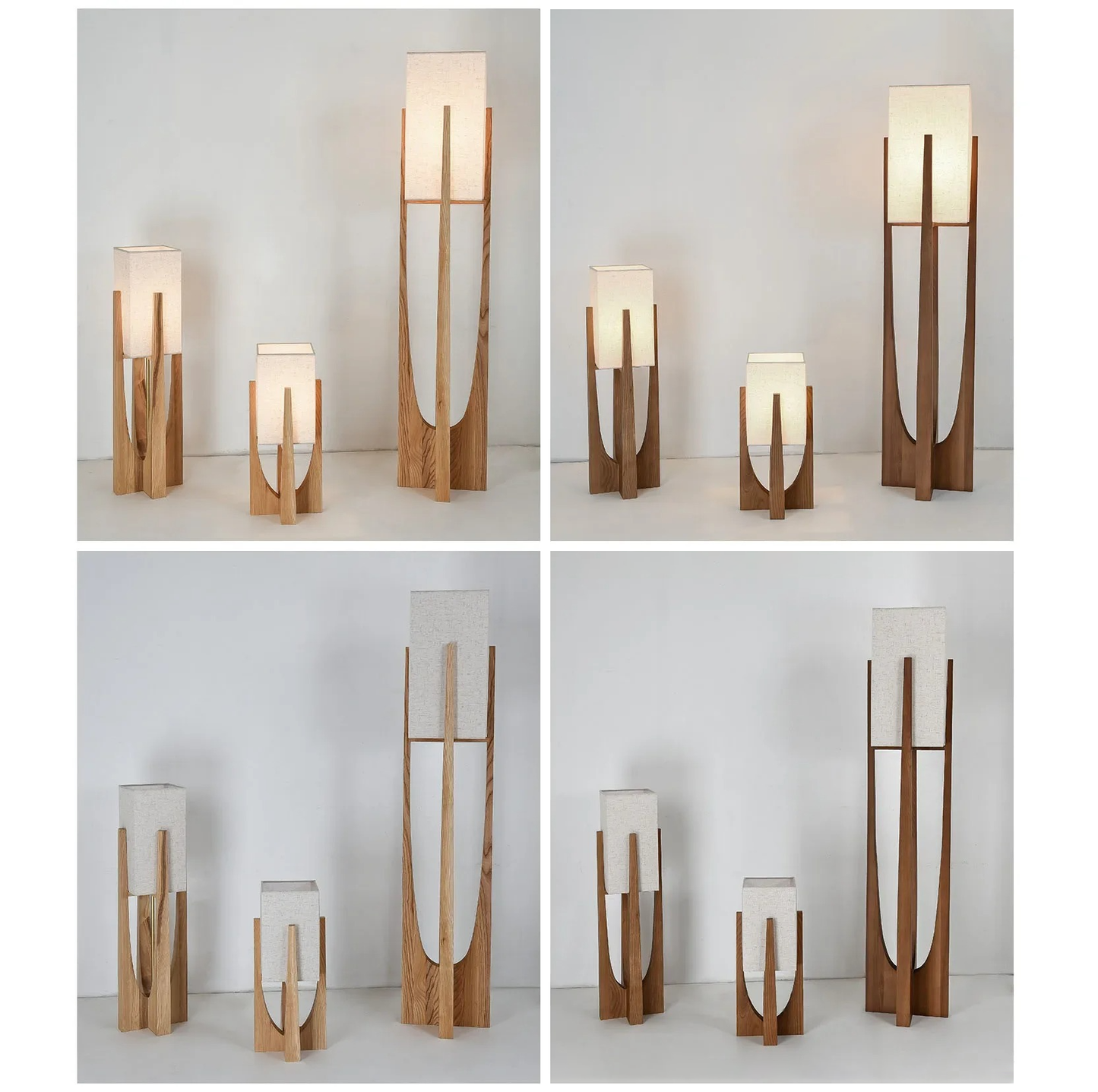 Japanese Style Wooden Floor Lamp – Modern LED Home Lighting