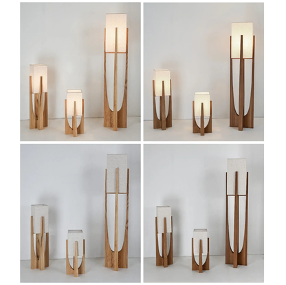 Japanese Style Wooden Floor Lamp – Modern LED Home Lighting