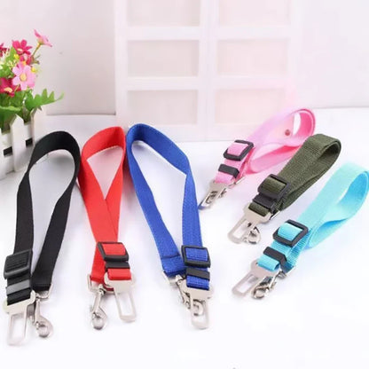 Adjustable Pet Car Seat Belt – Secure Harness Clip for Dogs & Cats During Travel