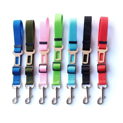 Adjustable Pet Car Seat Belt – Secure Harness Clip for Dogs & Cats During Travel