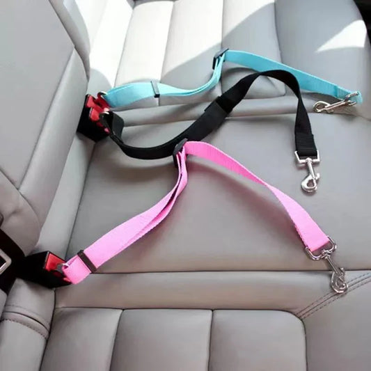 Adjustable Pet Car Seat Belt – Secure Harness Clip for Dogs & Cats During Travel