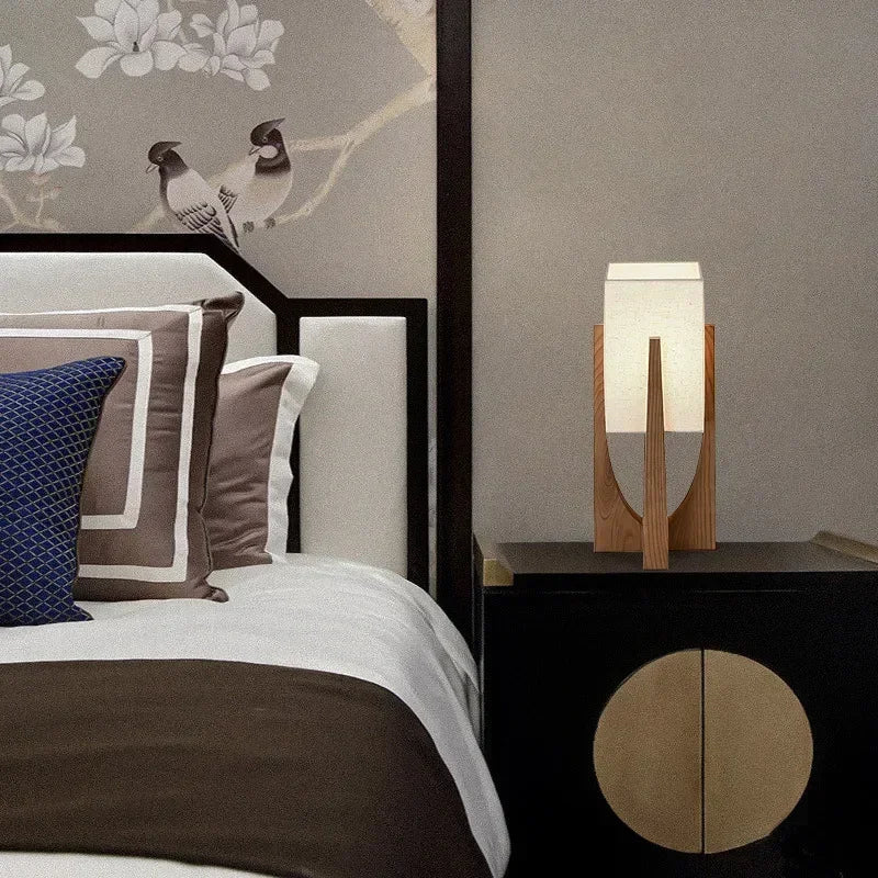 Japanese Style Wooden Floor Lamp – Modern LED Home Lighting