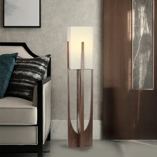 Japanese Style Wooden Floor Lamp – Modern LED Home Lighting