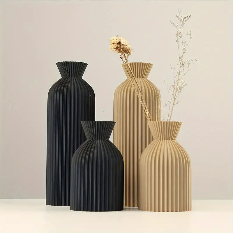 Elegant Black Plastic Vase Centerpiece