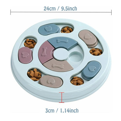 Interactive Slow Feeder, Educational Puzzle Bowl for Dogs